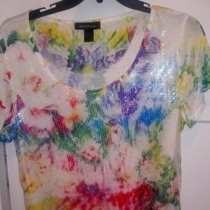Ashley Stewart Sequin Tie-Dye Tee